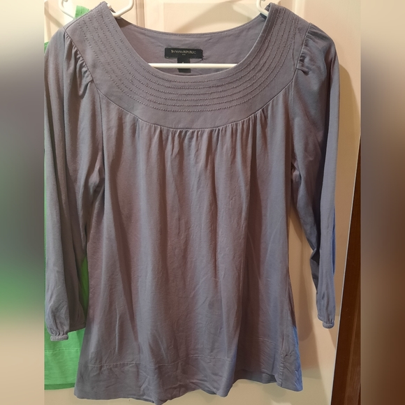 Banana Republic 3/4 Sleeve Cotton Peasant Blouse size Small, Bundle of 2 - Picture 4 of 10